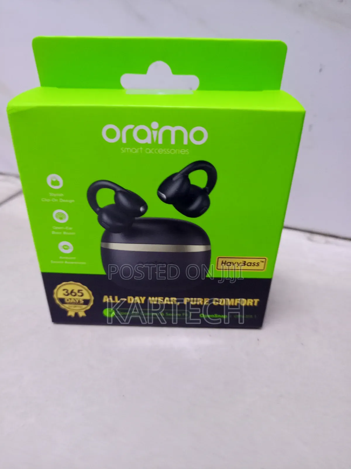 Oraimo Opensnap Sports Earbuds – Secure Fit, Sweat-Resistant