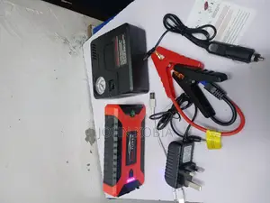 Compact Car Jump Starter 4-in-1 With Fast Charging Ports Led Light