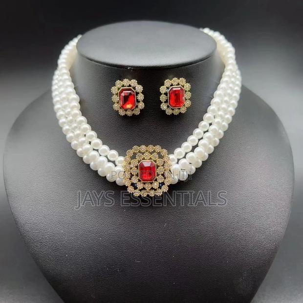 Pearl Necklace and Earrings Set - main view