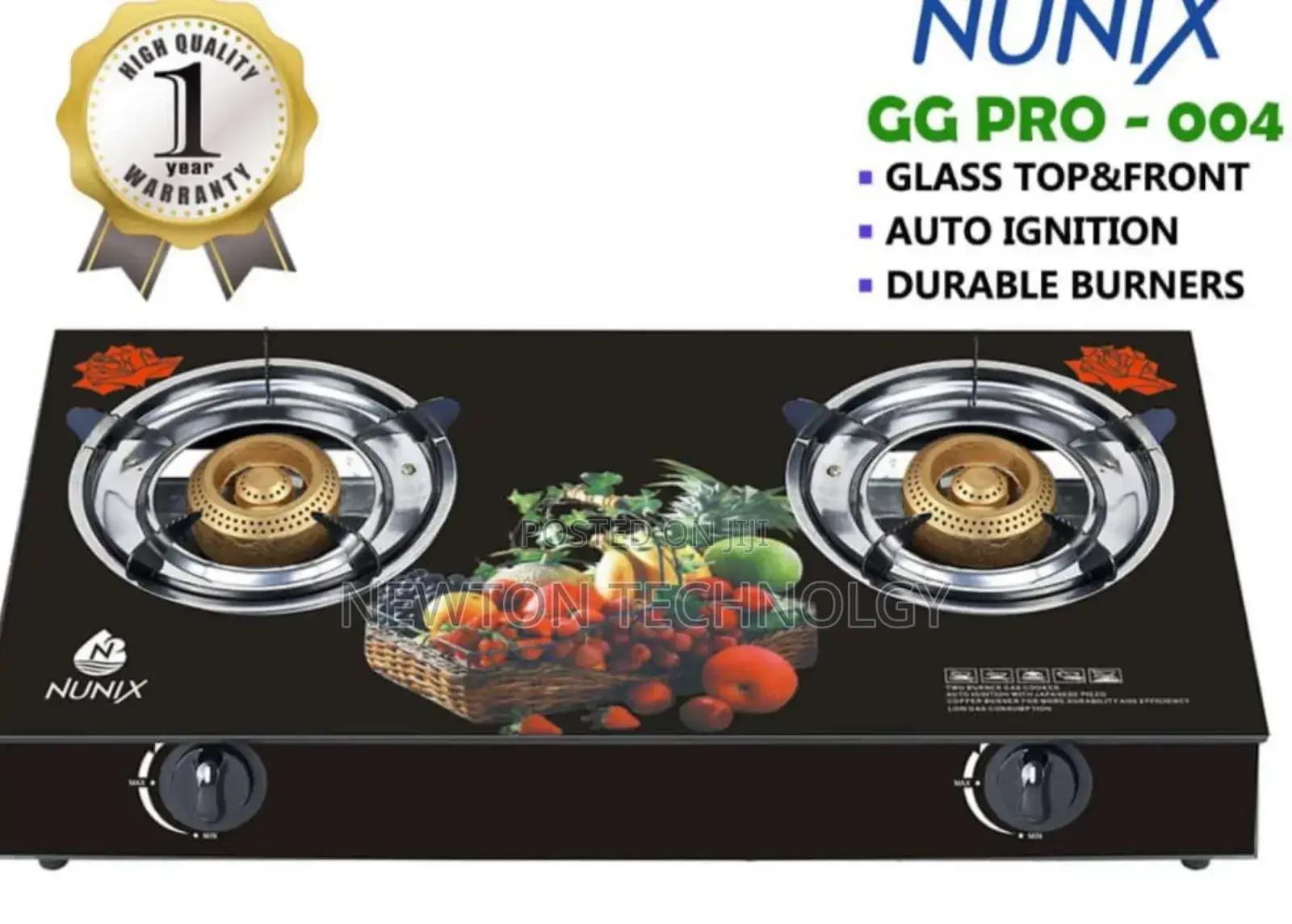 Nunix 2burner Glasstop