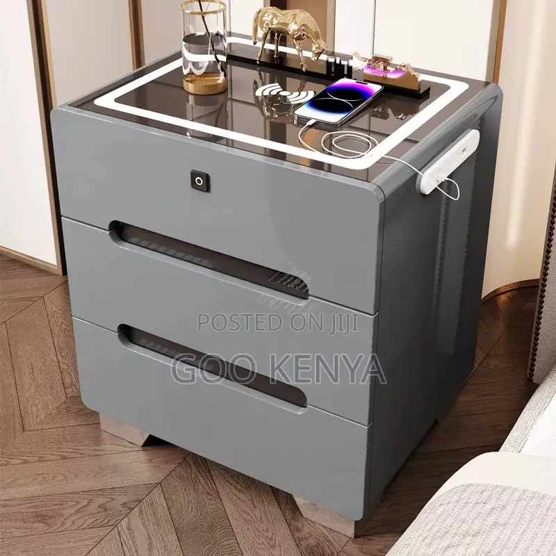 Bedside Cabinet; Bedside Cabinet With Wireless Charging Led Light