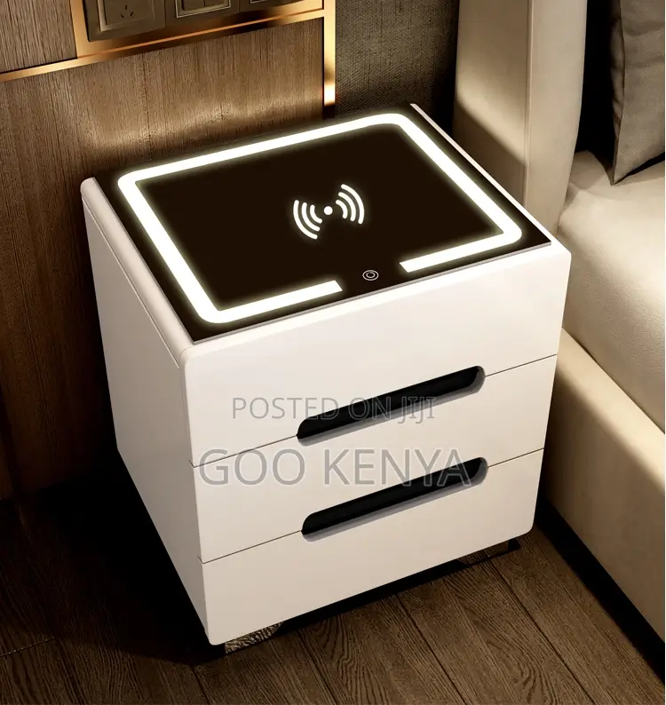 Bedside Cabinet; Bedside Cabinet With Wireless Charging Led Light