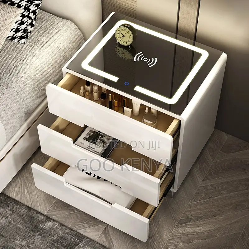 Bedside Cabinet; Bedside Cabinet With Wireless Charging Led Light