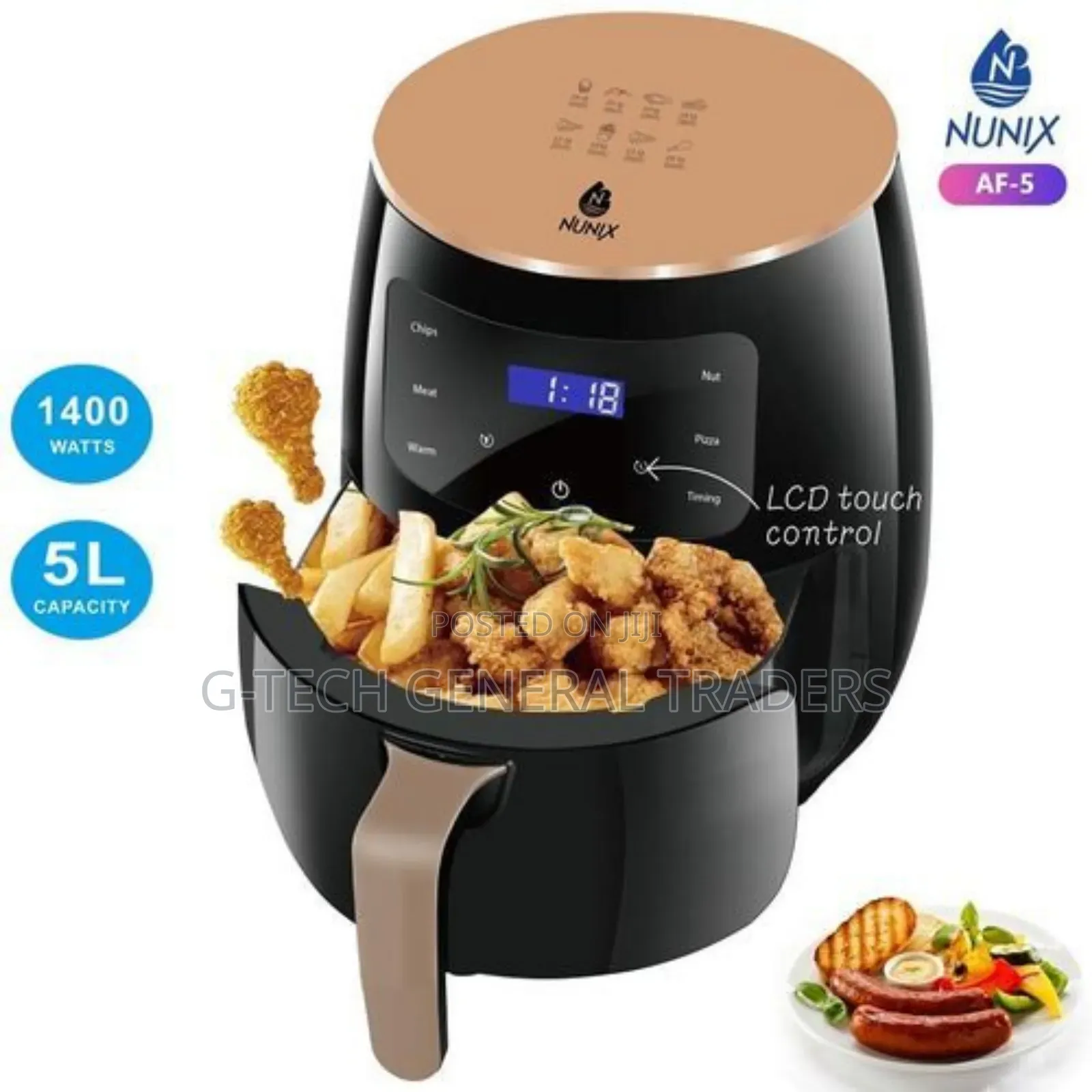 Nunix Af-5 1400w 5l Digital Air Fryer