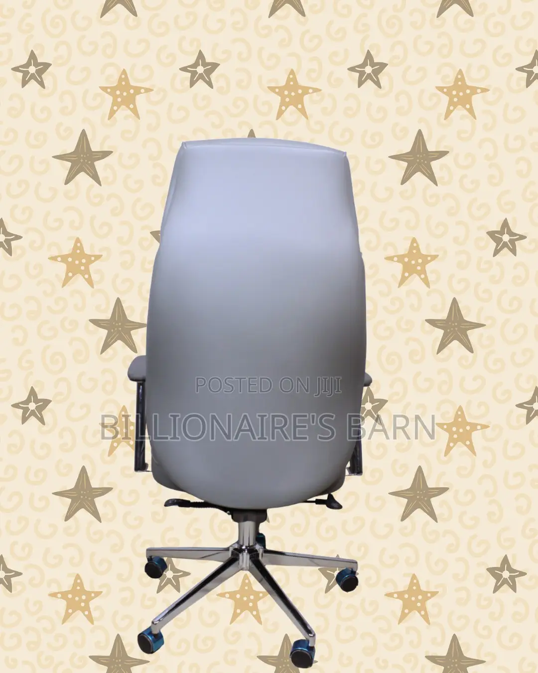 Grey Executive Leather Office Chair | Heavy-Duty Padded Armrests