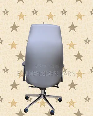 Grey Executive Leather Office Chair | Heavy-Duty Padded Armrests