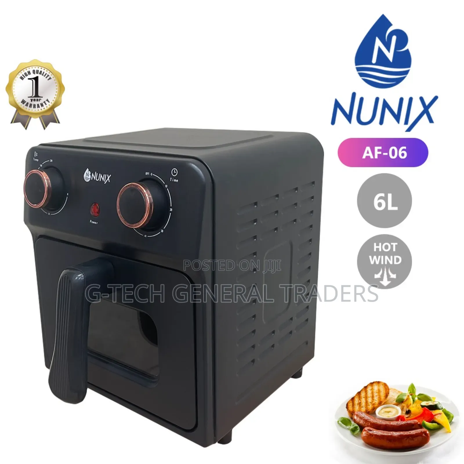 Nunix Af-06 6l Manual Control Air Fryer
