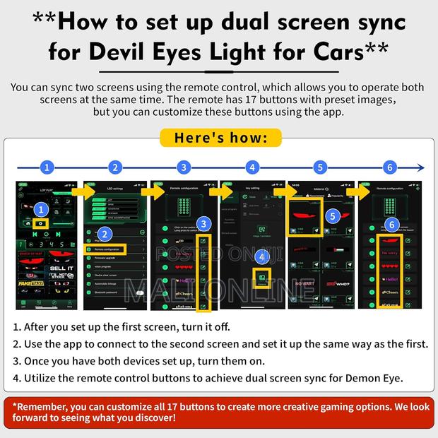 Devil’S Eye 2-pack Led Car Windshield Display Usb-powered Matrix Panel - thumbnail 6