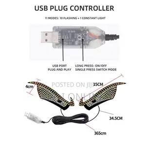 Demon Eyes Car Lights Usb Led Display 11 Modes Warning Lighting