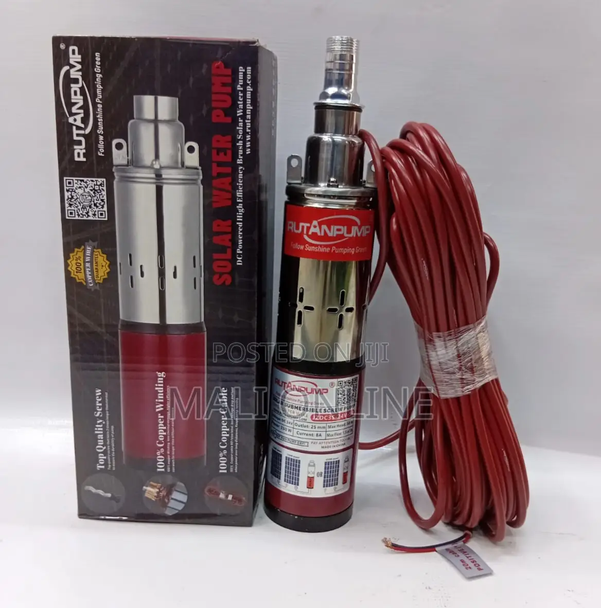 Rutanpump 24v Solar Submersible Water Pump 50m Lift Deep Well Pump