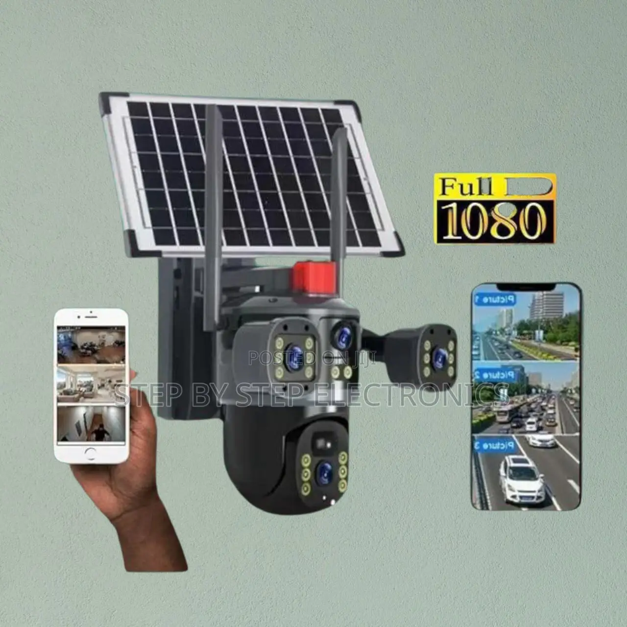 Solar 12mp 4g PTZ Rotating 4 Lens CCTV Camera for Remote Monitoring
