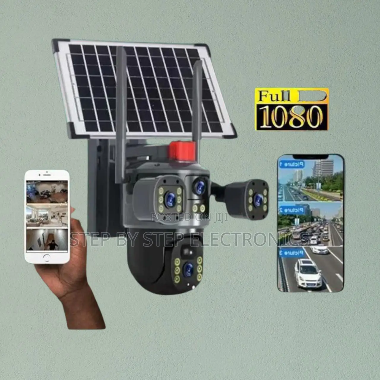 12mp 4g PTZ Rotating 4 Lens Solar CCTV Camera With Ir Night Vision