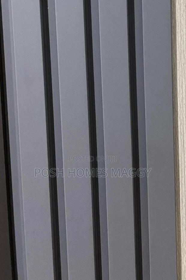 Durable Dark Grey WPC Fluted Panels - main view