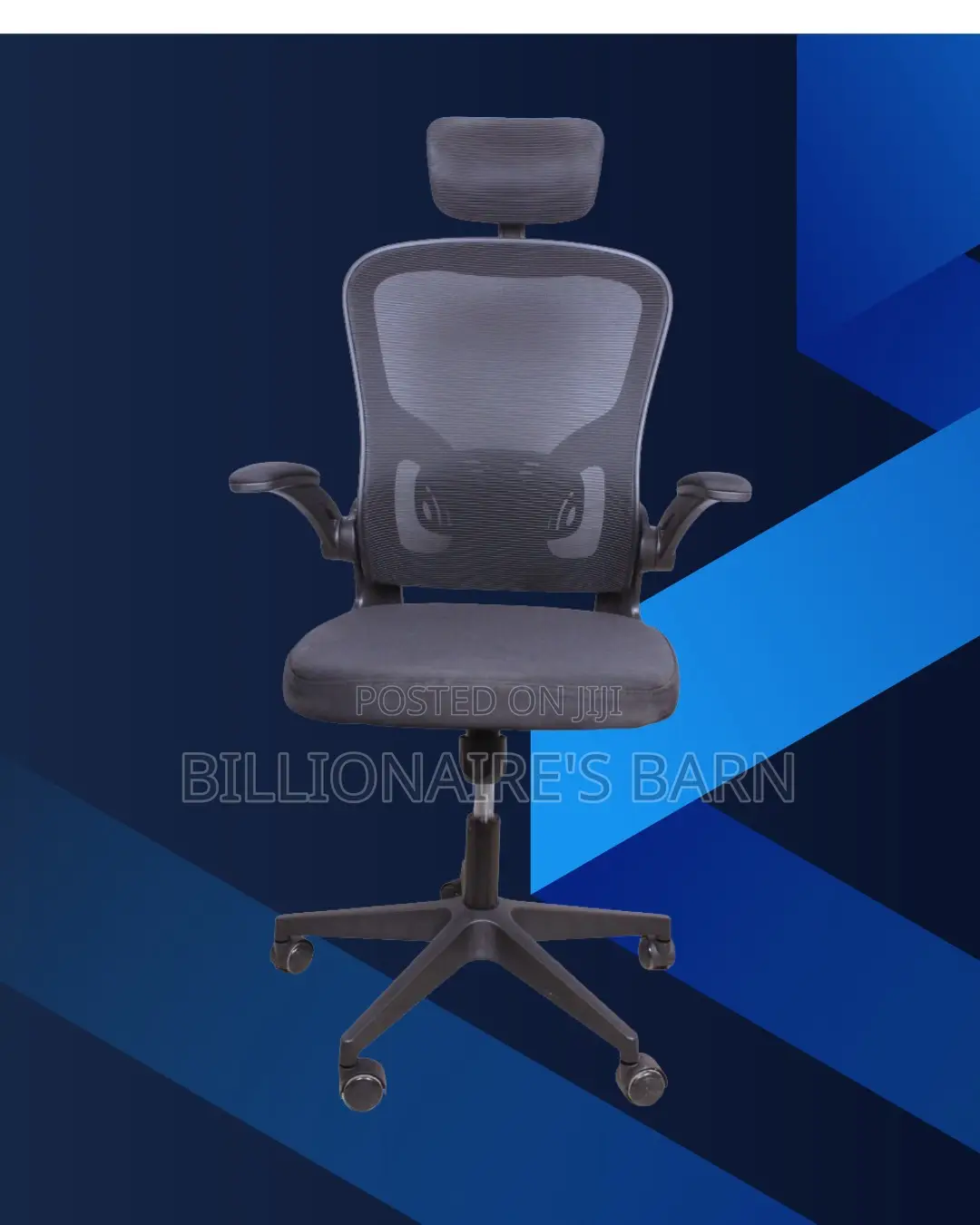 Quiet-Roll Grey Ergonomic Office Chair | Padded Armrests