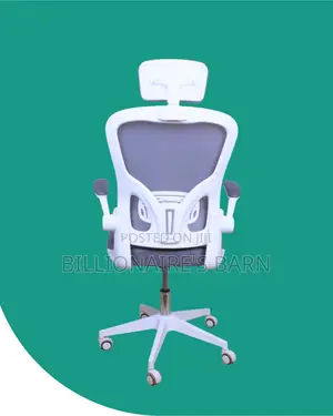 White Ergonomic Office Chair (Space-Saving) — Restocked!