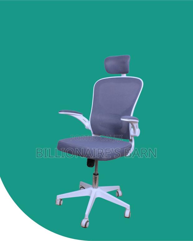White Ergonomic Office Chair (Space-Saving) — Restocked! - thumbnail 3