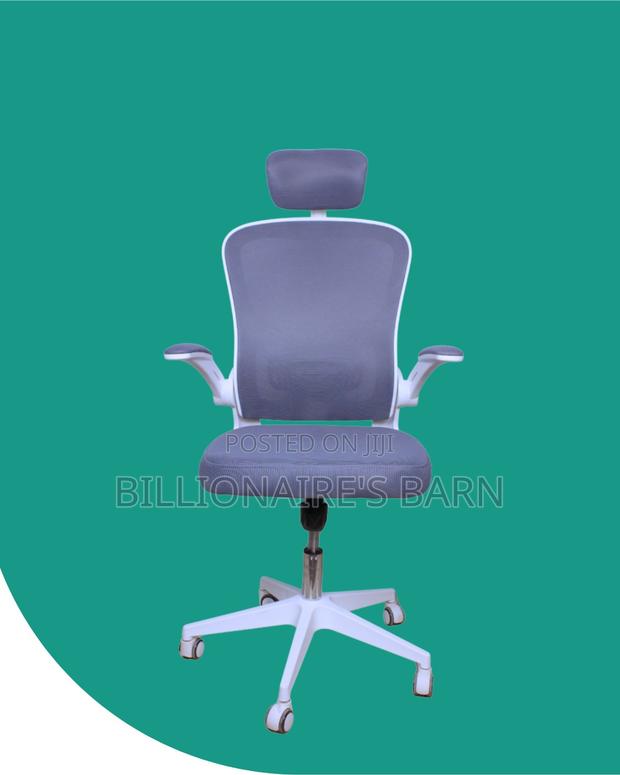 White Ergonomic Office Chair (Space-Saving) — Restocked! - thumbnail 4