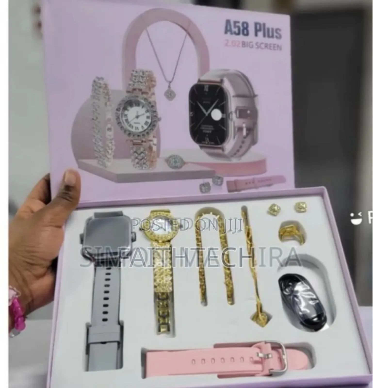 *A58 Plus Smart Watch(With Accessories as Seen in the Photo)