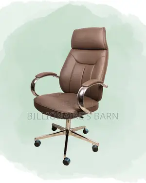 Comfy Brown Executive Leather Office Chair | High-Density Foam Seat