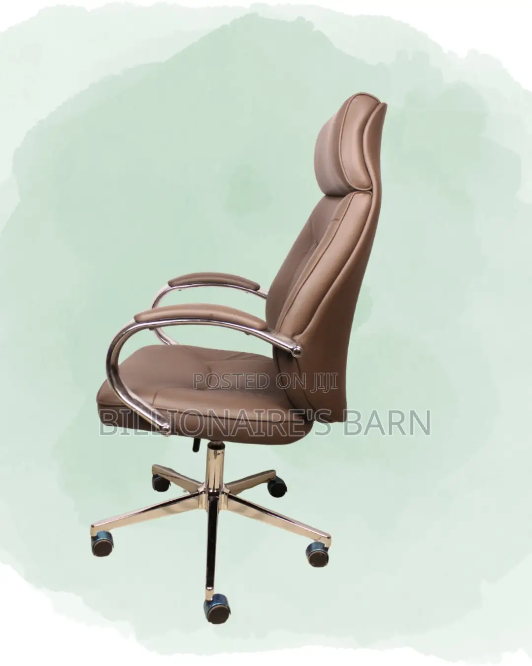 Comfy Brown Executive Leather Office Chair | High-Density Foam Seat
