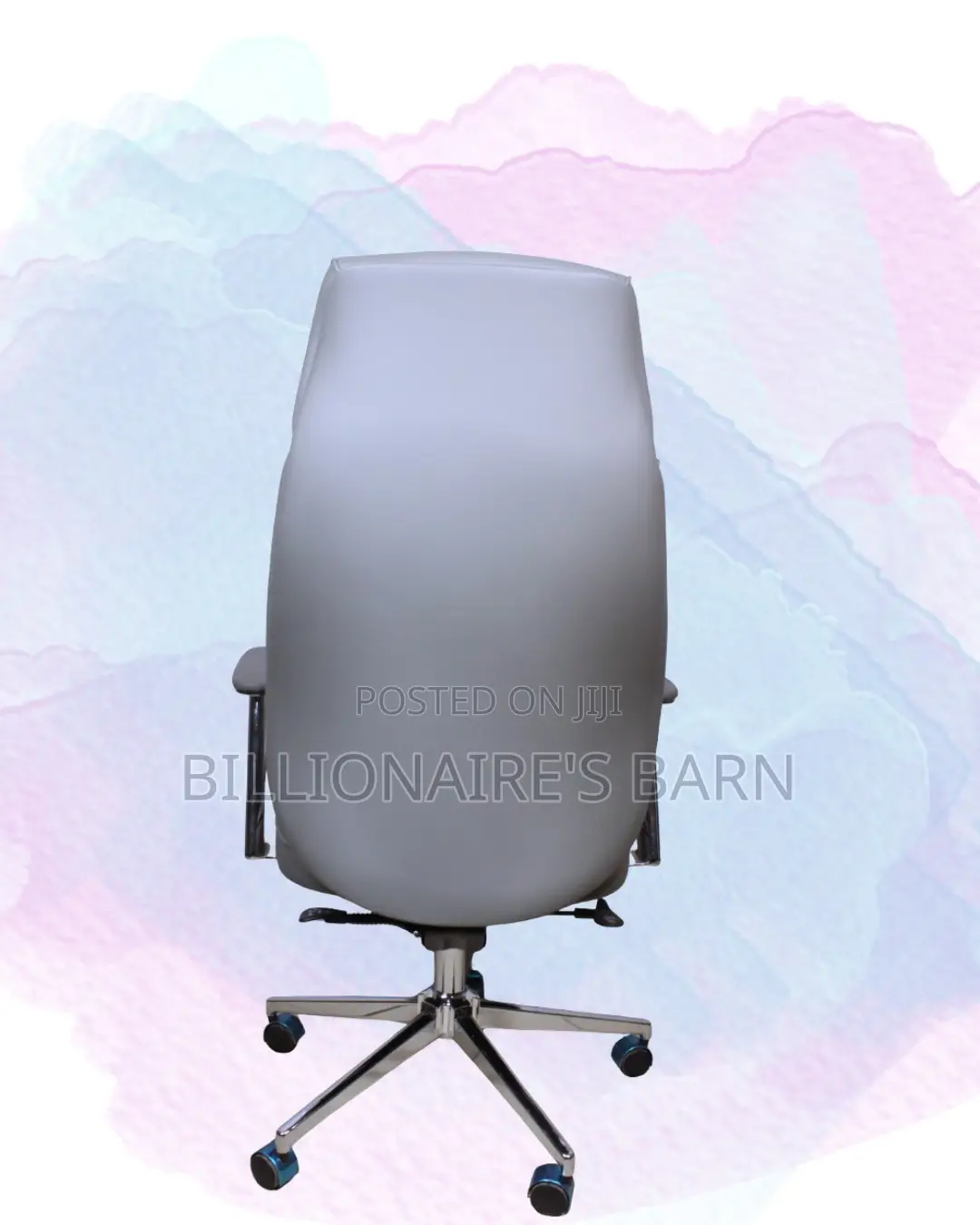 Ergonomic Grey Executive Leather Office Chair | Mesh Backrest