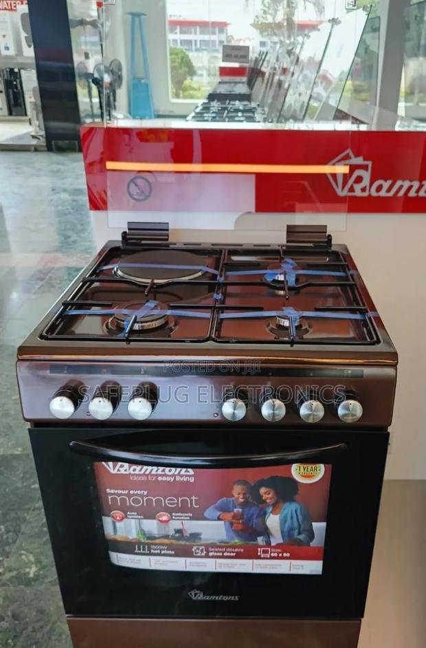 Ramtons Standing Cooker 60*60cm. 3g+1e .Electric Oven. Rc 605 (Brown)