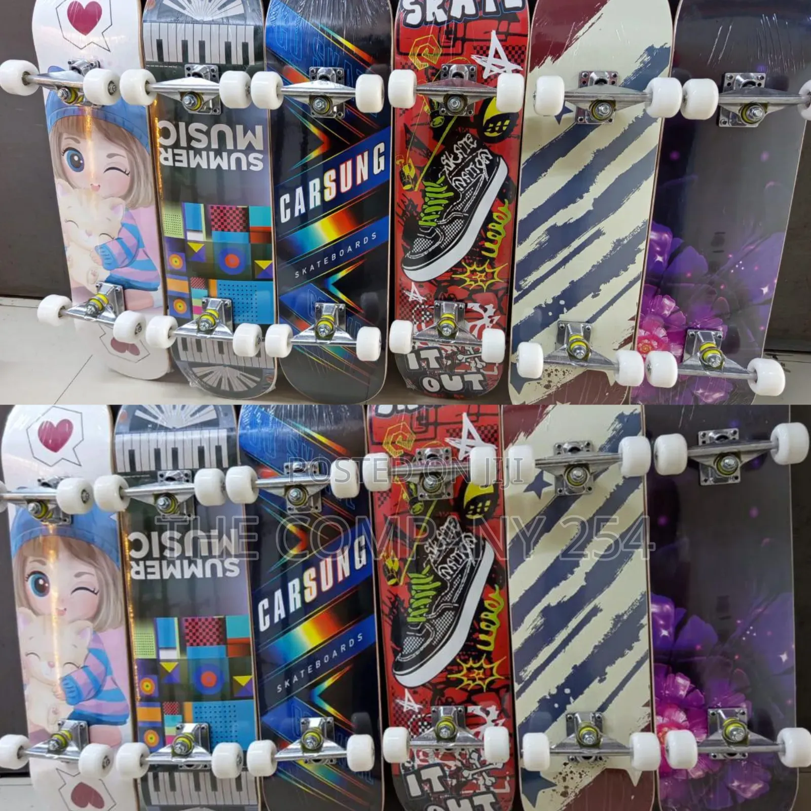 Long Skate Board With Grip Tape/ Antislide and Rubber Wheels