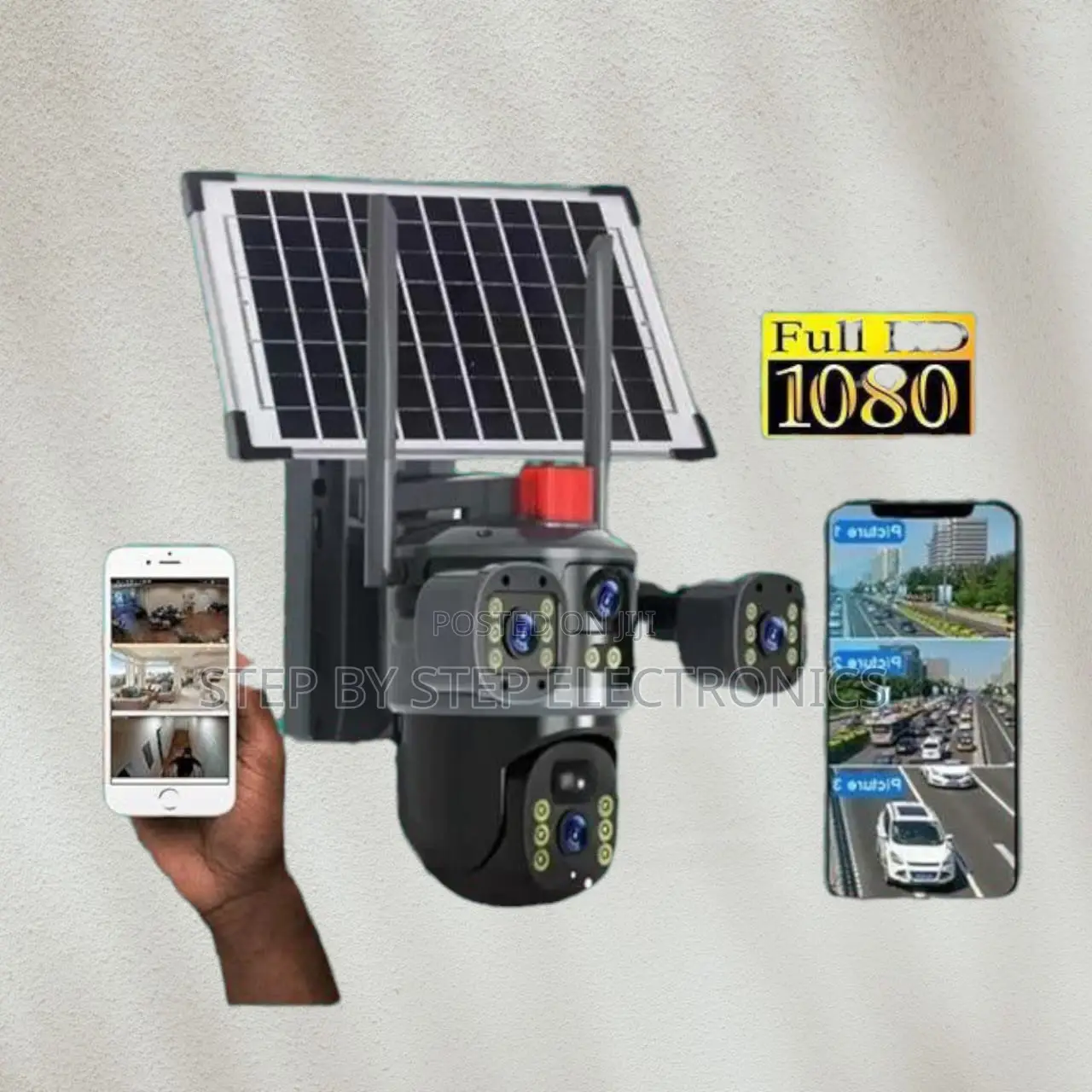 12mp 4 Lens 4g Solar PTZ Camera V380 Pro With 10x Zoom