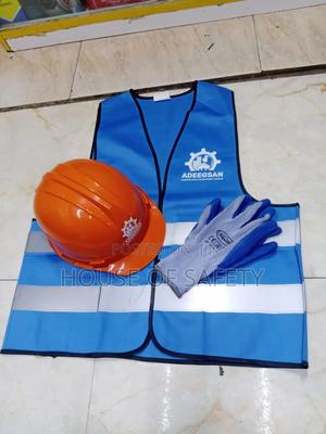 Royal Blue Reflector Orange Helmet And Glove - thumbnail 2