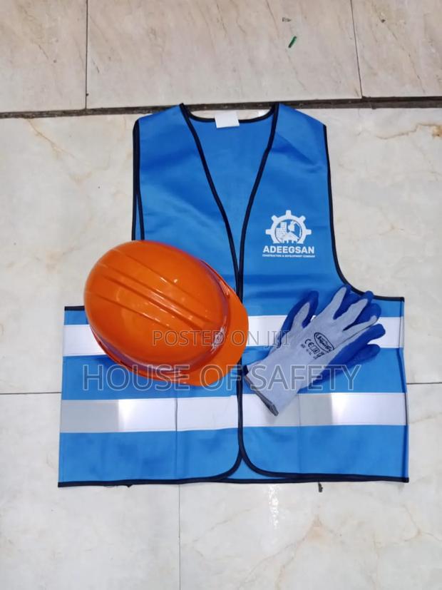 Royal Blue Reflector Orange Helmet And Glove - thumbnail 3