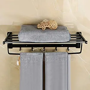 Black Metalic 55cm Bathroom Towels Rack
