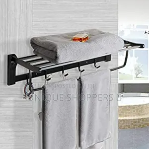 Black Metalic 55cm Bathroom Towels Rack