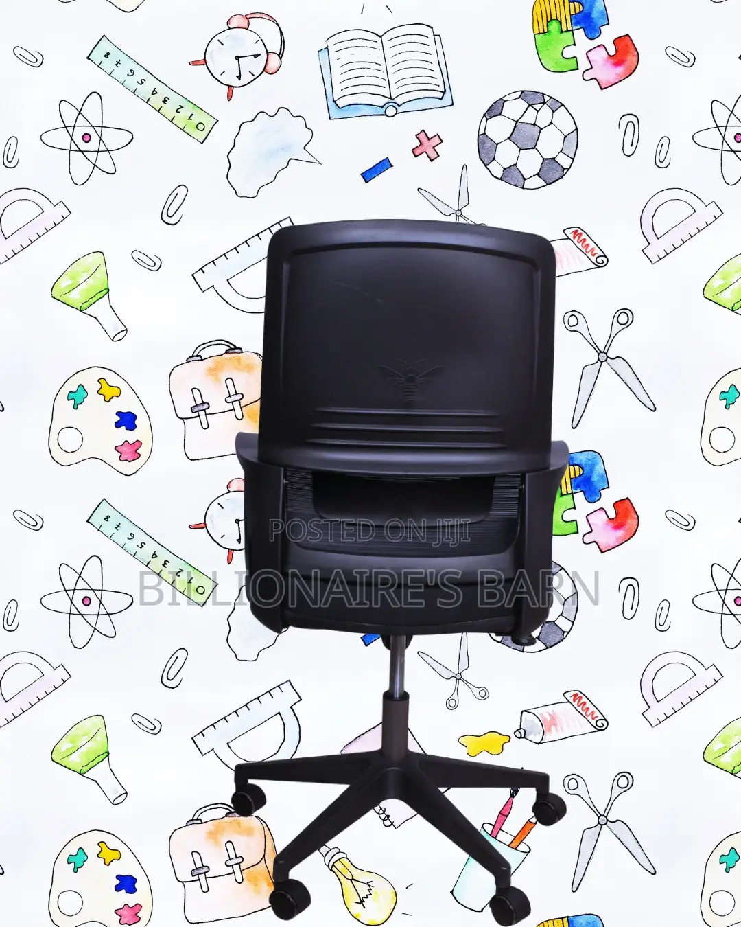 Heavy-Duty Black Ergonomic Mesh Office Chair — Easy to Clean