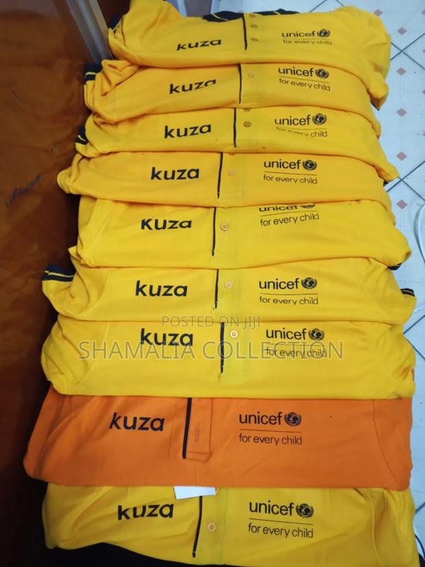 Yellow Collar Black Branded Polo - main view