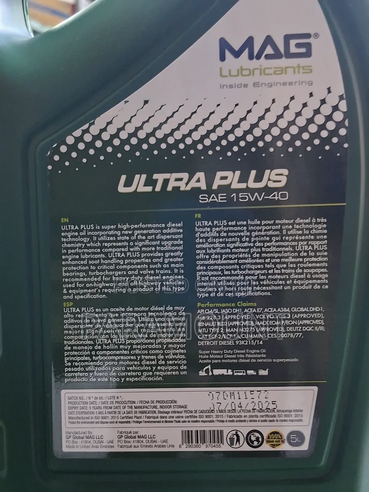 Ooriginal 15w-40 Engine Oil (Heavy Duty Diesel Engine)