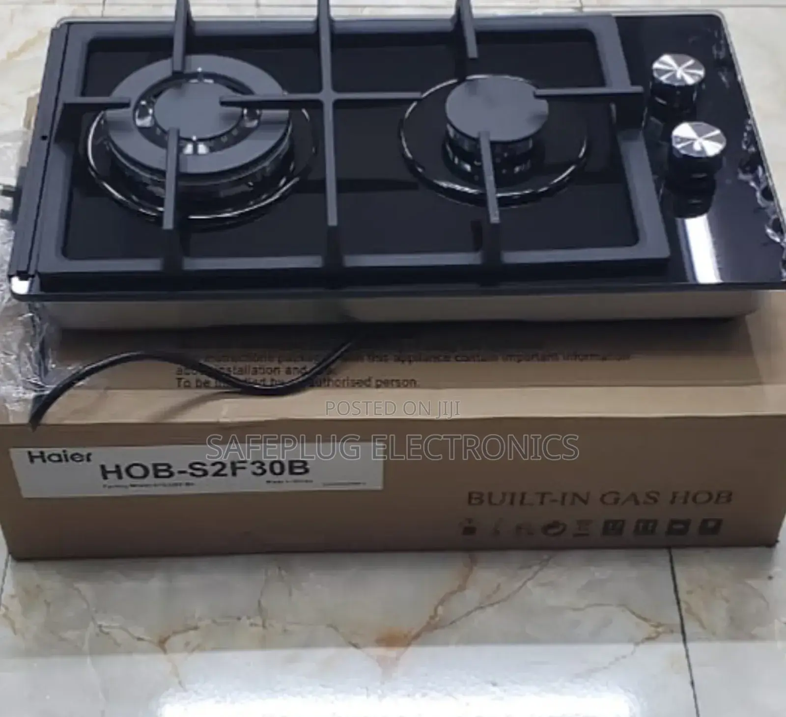 Haier Glass Body Finish, in-Built 2 Burner With Wok Burner Hob Cooker