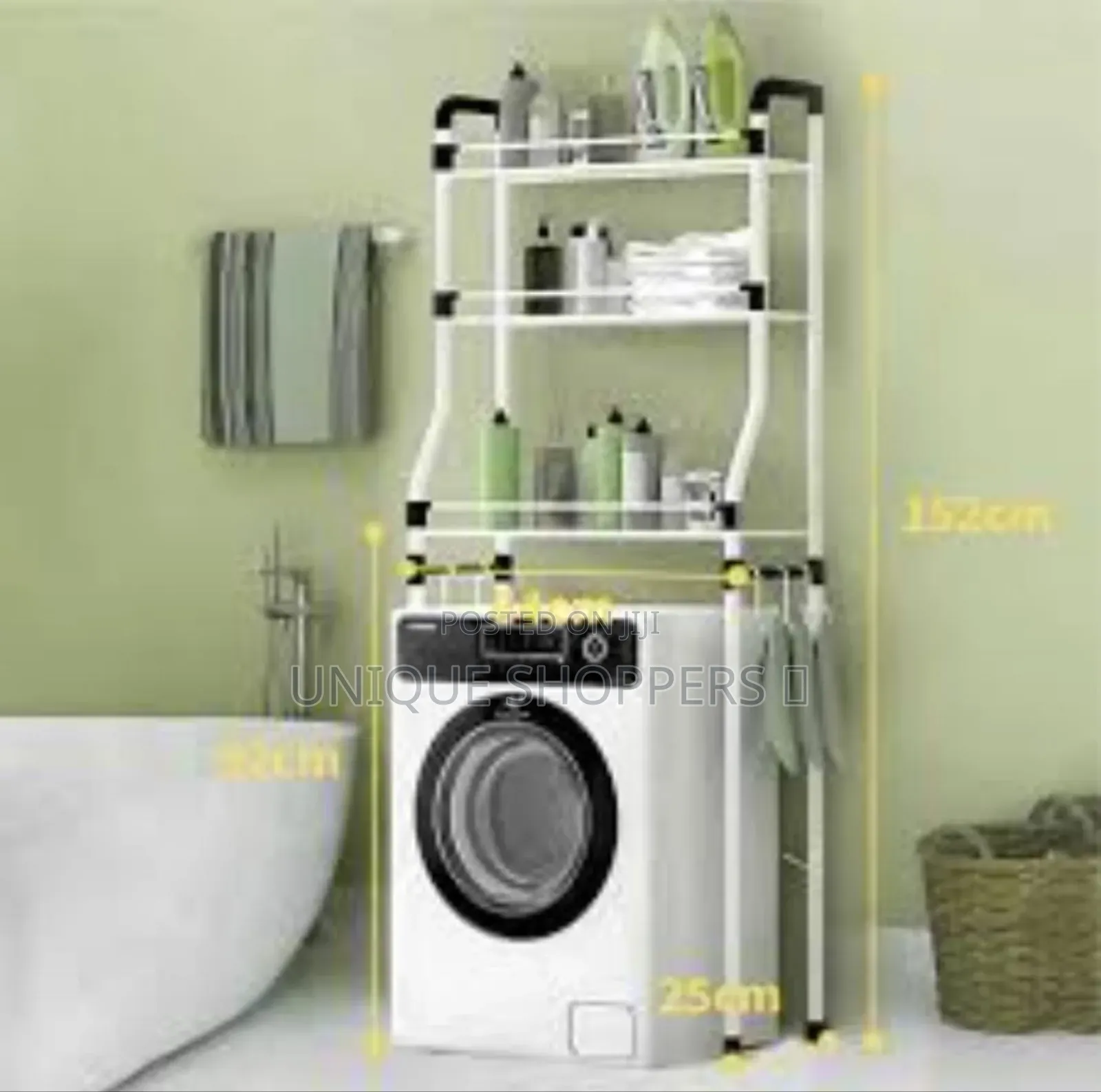 Detachable Metallic 3 Layer Over The Washing Machine Rack