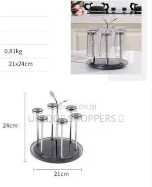 Rotating 6pc Glass Tumbler Holder