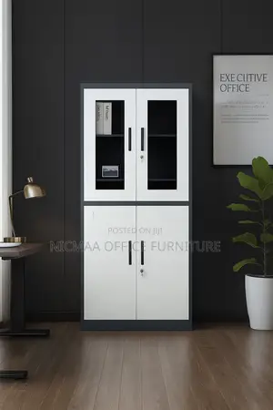 Glass Solid Door Combo Cabinet