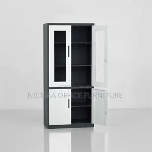 Glass Solid Door Combo Cabinet
