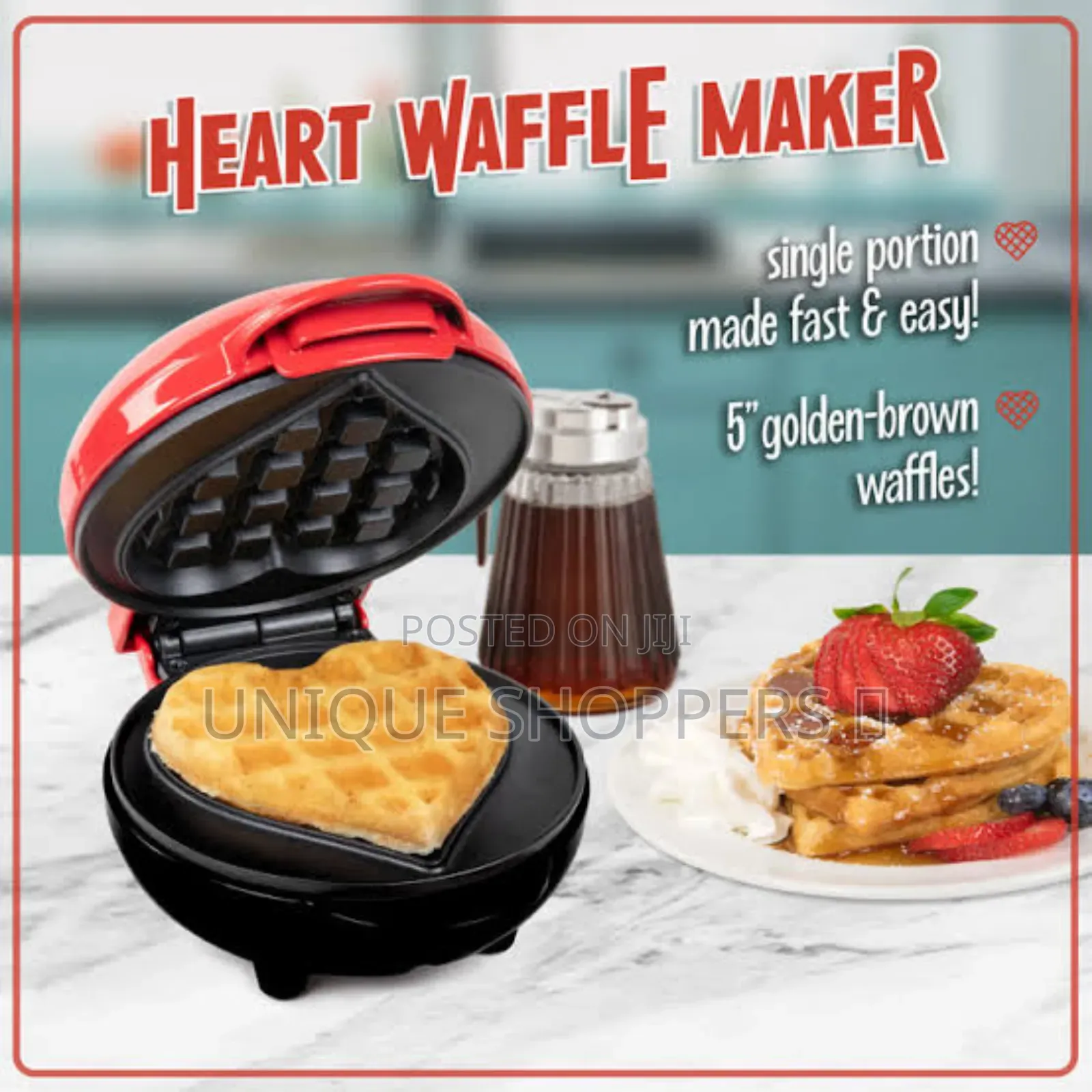 Love Shape 5 Inch Mini Waffle Maker