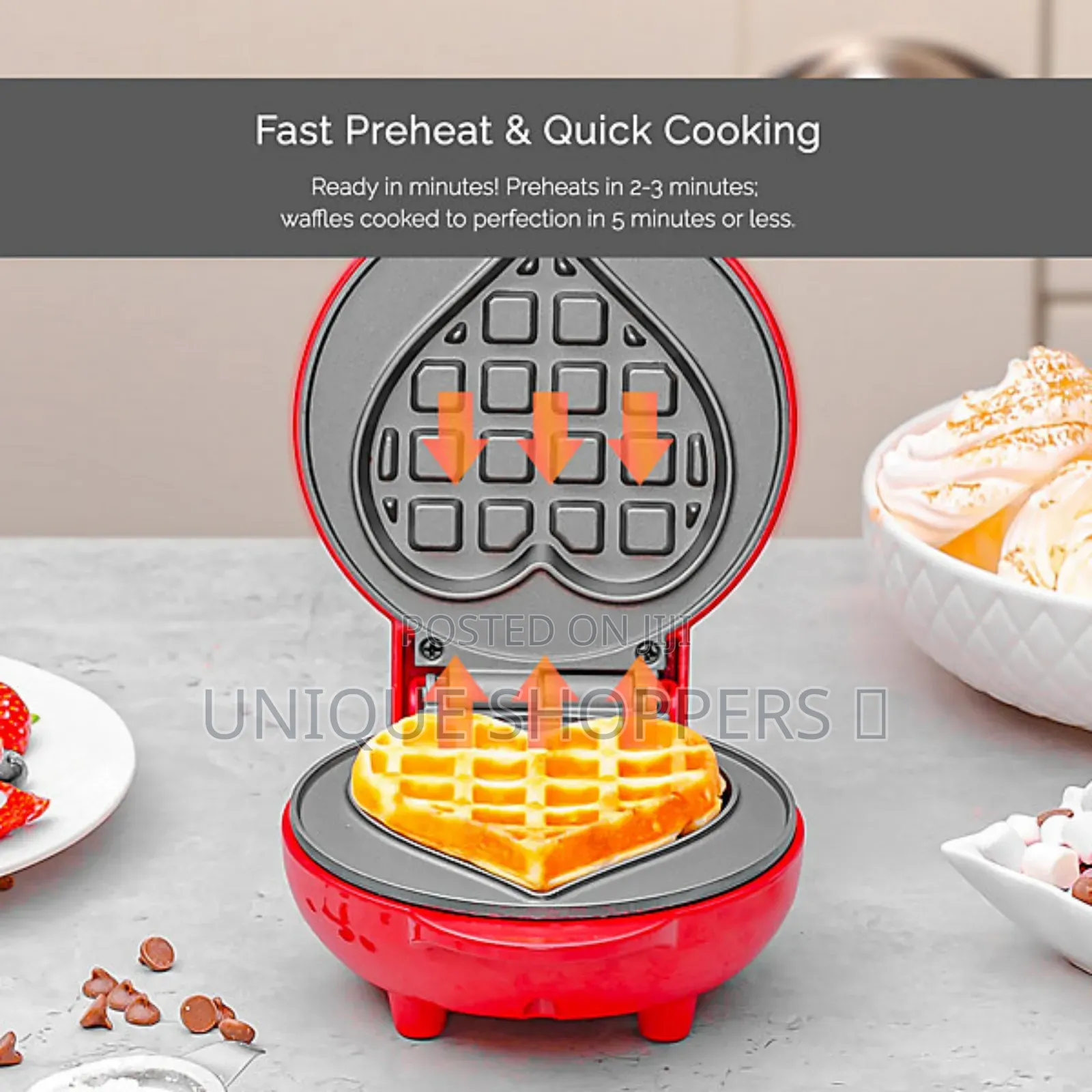 Love Shape 5 Inch Mini Waffle Maker