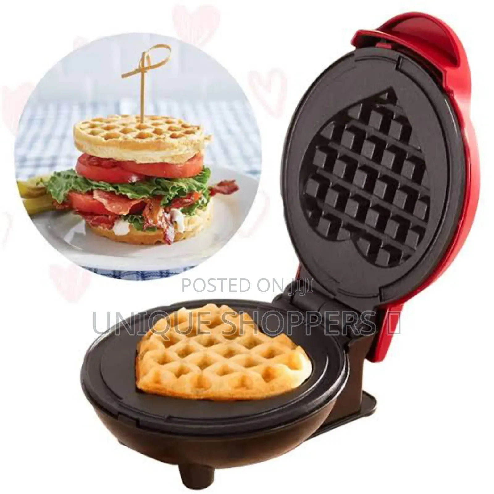 Love Shape 5 Inch Mini Waffle Maker