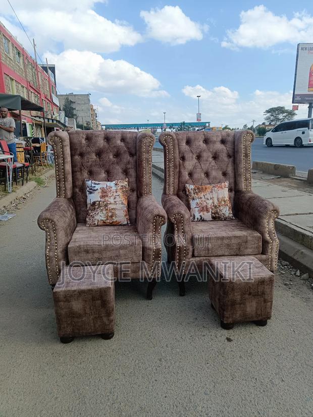 2 King Chairs or Pedicure Seats, Light Brown  - thumbnail 2