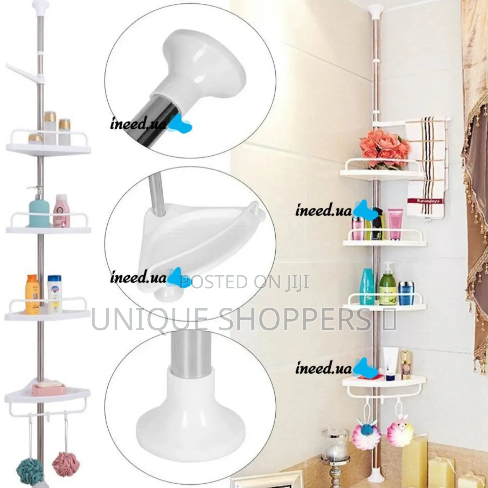 Bathroom 17kg 320cm Adjustable Height Ground to Ceiling