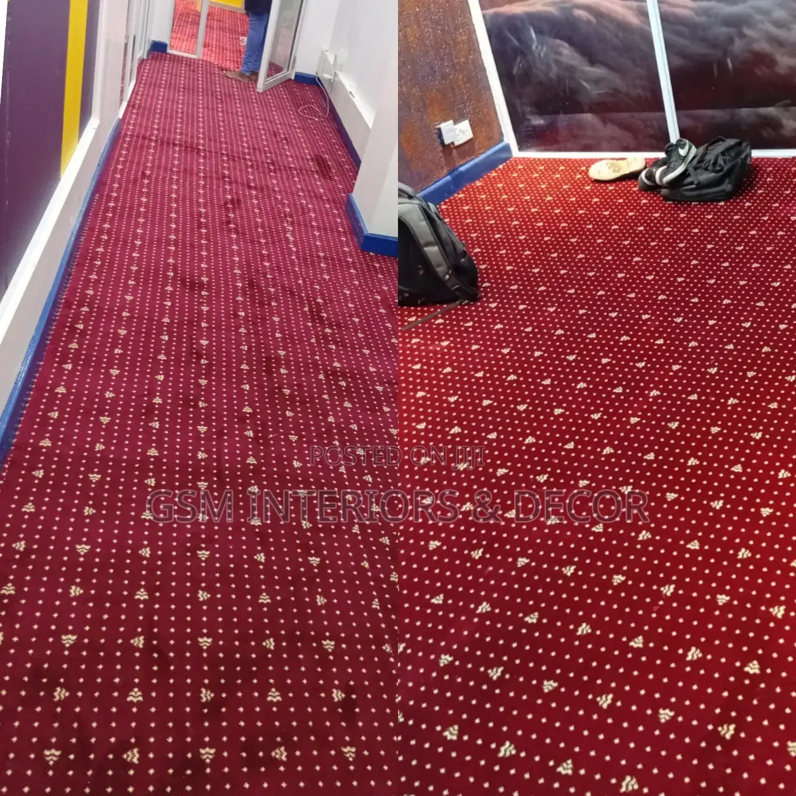 Executive Wall to Wall Carpets in Redlike Maroon