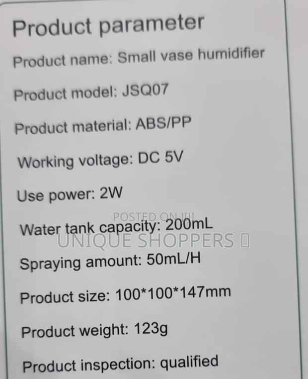 Small Vase Humidifier 2w 200ml 50ml/ - thumbnail 5