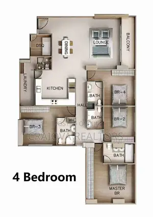 4bdrm Apartment in Kilimani for sale