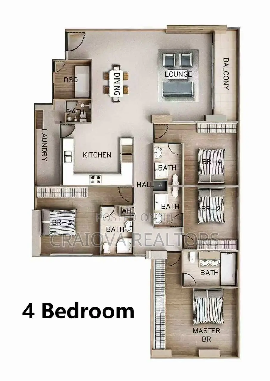 4bdrm Apartment in Kilimani for sale