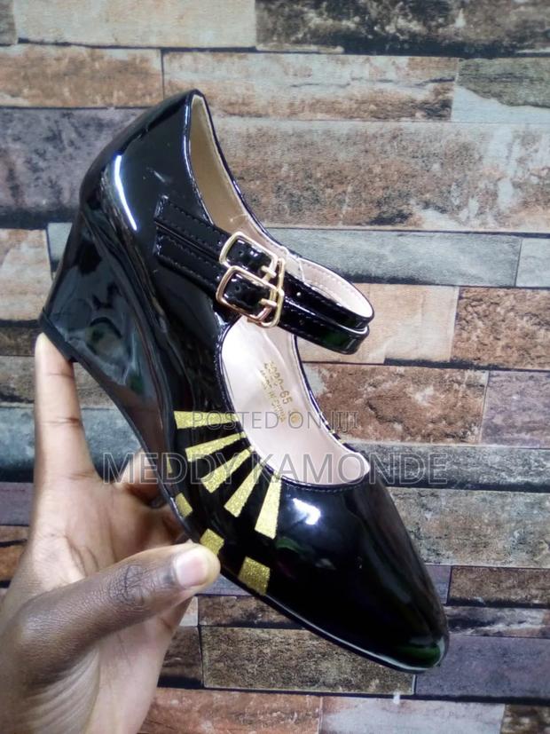 Designer Black White Wedge Shoes - thumbnail 2